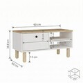 Masuta de cafea, Hanah Home, Aris, 90x38.8x60 cm, Stejar Safir / Alb