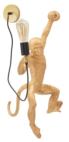 Aplica de perete Monkey, Mauro Ferretti, 1 x E27, 20W, 32x32x64 cm, polirasina, auriu