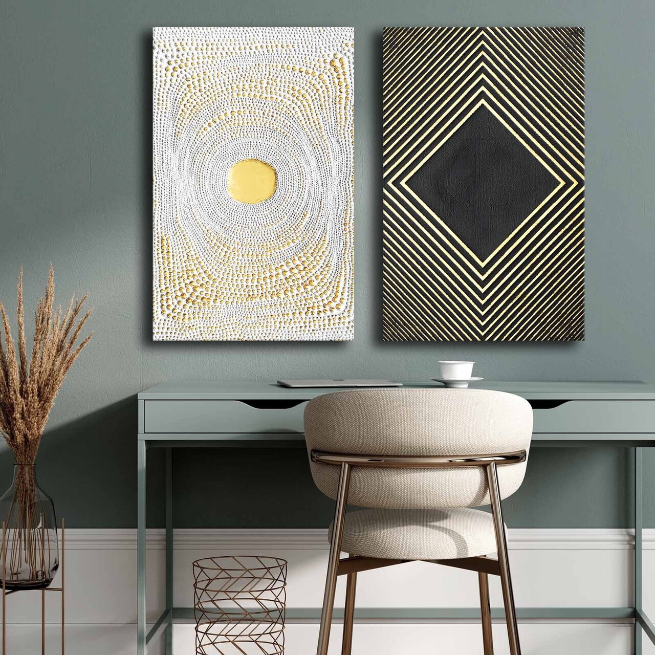 Set 2 tablouri decorative 2P4570GSC-002 Lemn Multicolor