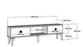Comoda TV, Olivia, Nil, 150x44.6x29.6 cm, PAL, Alb / Argintiu