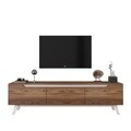 Comoda TV D1 - 795, Wren, 180 x 35 x 48.6 cm, walnut/white