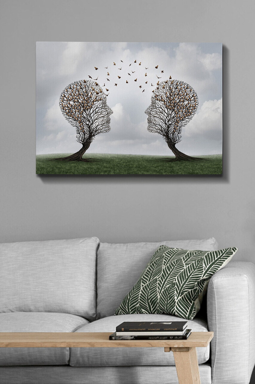 Tablou decorativ, Kanvas Tablo (70 x 100), Canvas, Rama din lemn (grosime 3 cm), Multicolor