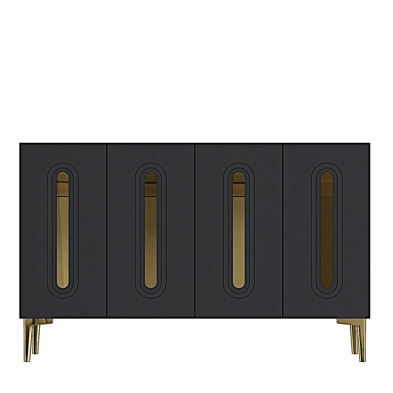 Consola, Hanah Home, Rany 120, 120x75x32 cm, Antracit / Aur - view 4