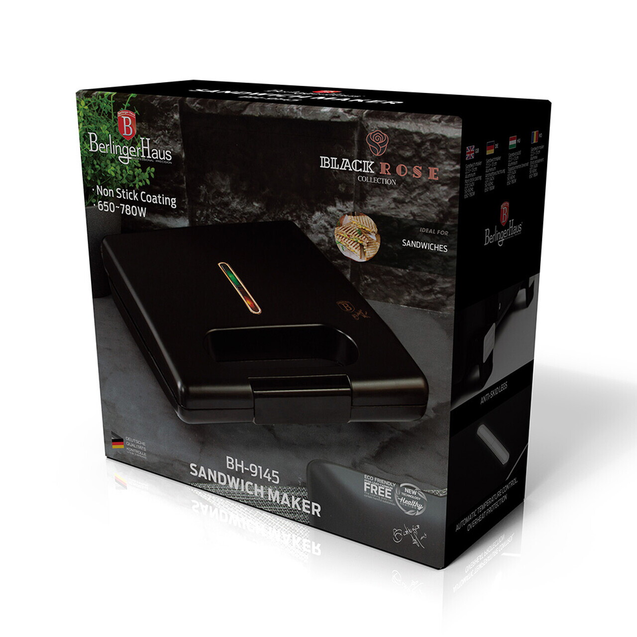 Sandwich maker Berlinger Haus, Black Rose, 22.5x13 cm, aluminiu, negru - imagine 20