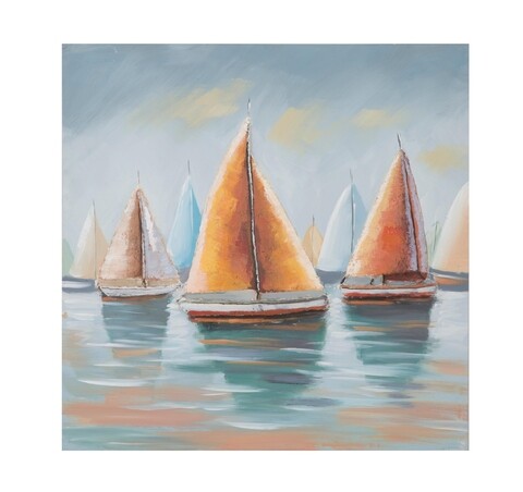 Tablou decorativ sidney -b, mauro ferretti, 80x80 cm, canvas pictat manual, multicolor