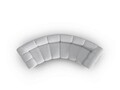 Canapea semirotunda 3 locuri, Lupine, Micadoni Home, BL, 322x135x70 cm, poliester chenille, gri deschis