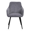 Scaun Satori Faso, Homla, 59x57x84 cm, MDF/metal/catifea din poliester, gri