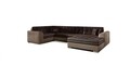 Coltar extensibil dreapta 5 locuri ELTAP, Damario, 338x189x78 cm, lemn/poliester, maro inchis/maro deschis