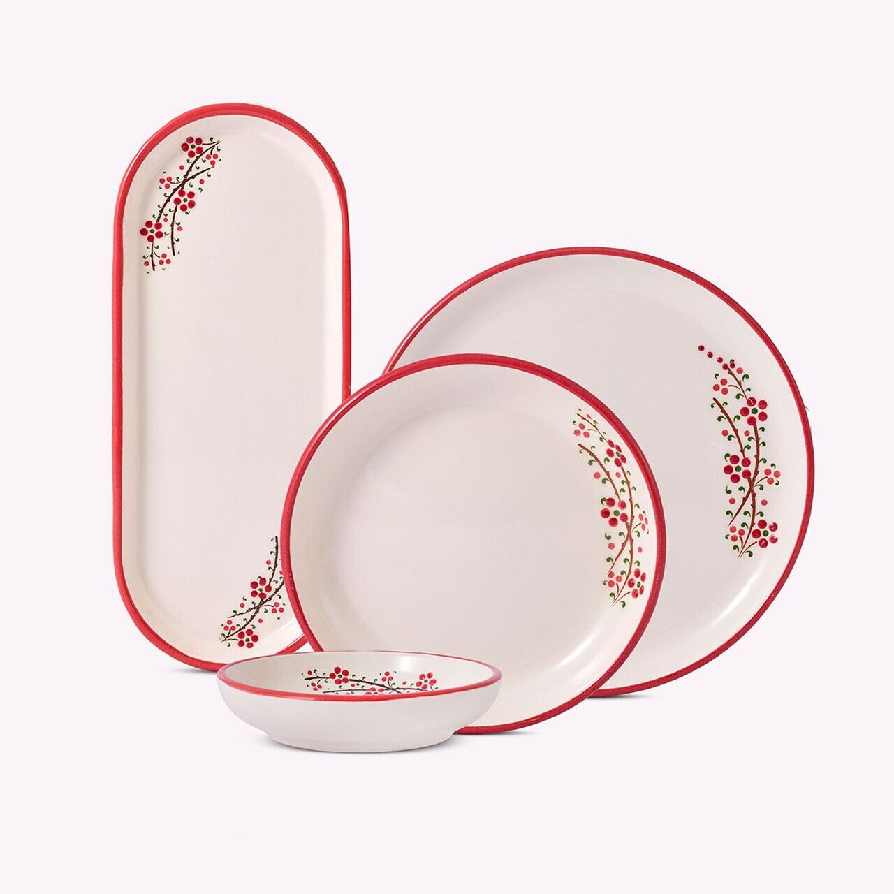 Set de mic dejun, Hermia, 868ARY1162, Ceramica, Bol pentru gem: 12,5 x 12,5 cm (4 bucăți), Rosu - view 5