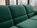 Coltar extensibil stanga 3 locuri ELTAP, LT-35LU, Siber, 270x186x93 cm, lemn/poliester, verde inchis