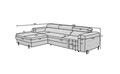 Coltar extensibil dreapta 3 locuri ELTAP, LT-20ROY, Felro, 285x181x93 cm, lemn/poliester, bej