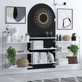 Biblioteca, Emerald, Lungo, 85 x 216 x 20 cm, pal melaminat, alb/negru