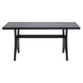 Set coltar pentru gradina si masa Merano, Pakoworld, aluminiu/poliester/ratan sintetic, negru