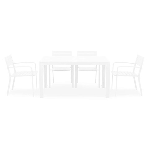 Set mobilier gradina/terasa Haven, 5 piese, aluminiu, alb