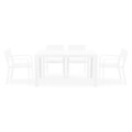 Set mobilier gradina/terasa Haven, 5 piese, aluminiu, alb