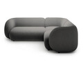 Coltar dreapta 4 locuri, Kate, Micadoni, 252x220x76 cm, catifea, gri inchis