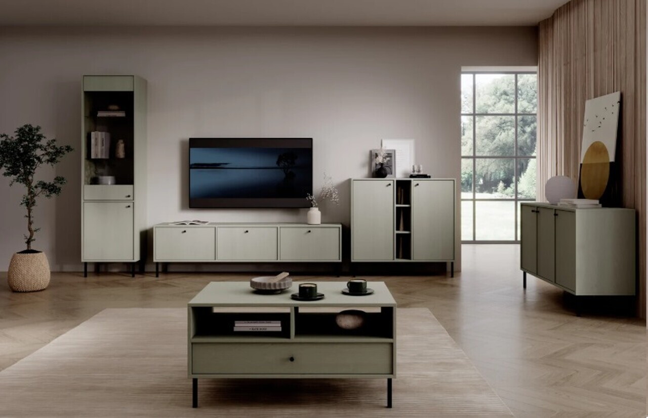 Comoda ADRK, Tili 2D 3P, 100.2x40.8x95 cm, PAL laminat, verde eucalipt — imaginea 7