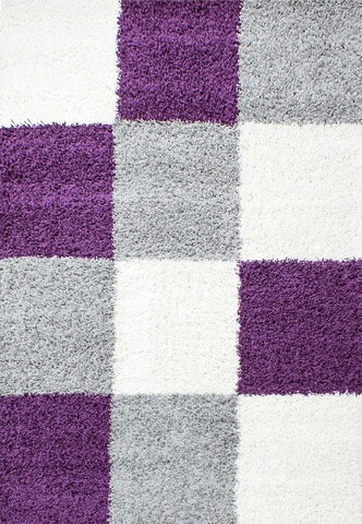 Covor Shaggy Louis, Decorino, 200x290 cm, polipropilena, alb/mov