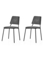 Set scaune 2 piese, Nmobb, Lıma, Negru / Antracit