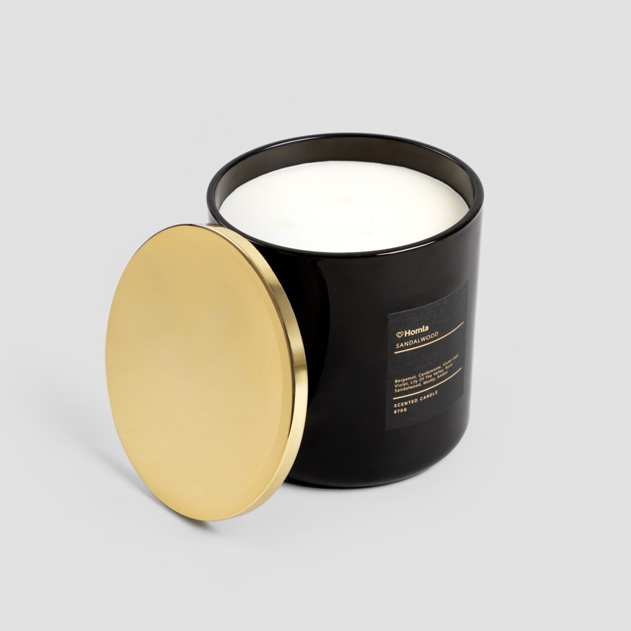 Lumanare parfumata Aura, Homla, 870 gr, ceara, negru - 2 | YEO