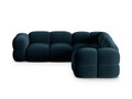 Coltar simetric 4 locuri, Loretto, Cosmopolitan Design, 250x250x68 cm, catifea, albastru petrol inchis
