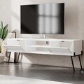 Comoda TV Naïve, Decotie, 143x35.6x50.7 cm, PAL melaminat, alb