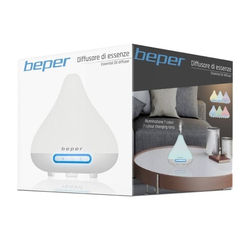 Difuzor electric de parfum si umidificator 70.402, Beper, 15.6 W, LED 7 culori, plastic