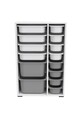 Dulap multifunctional, Estella, Rine 2D4K8U, Alb/Gri
