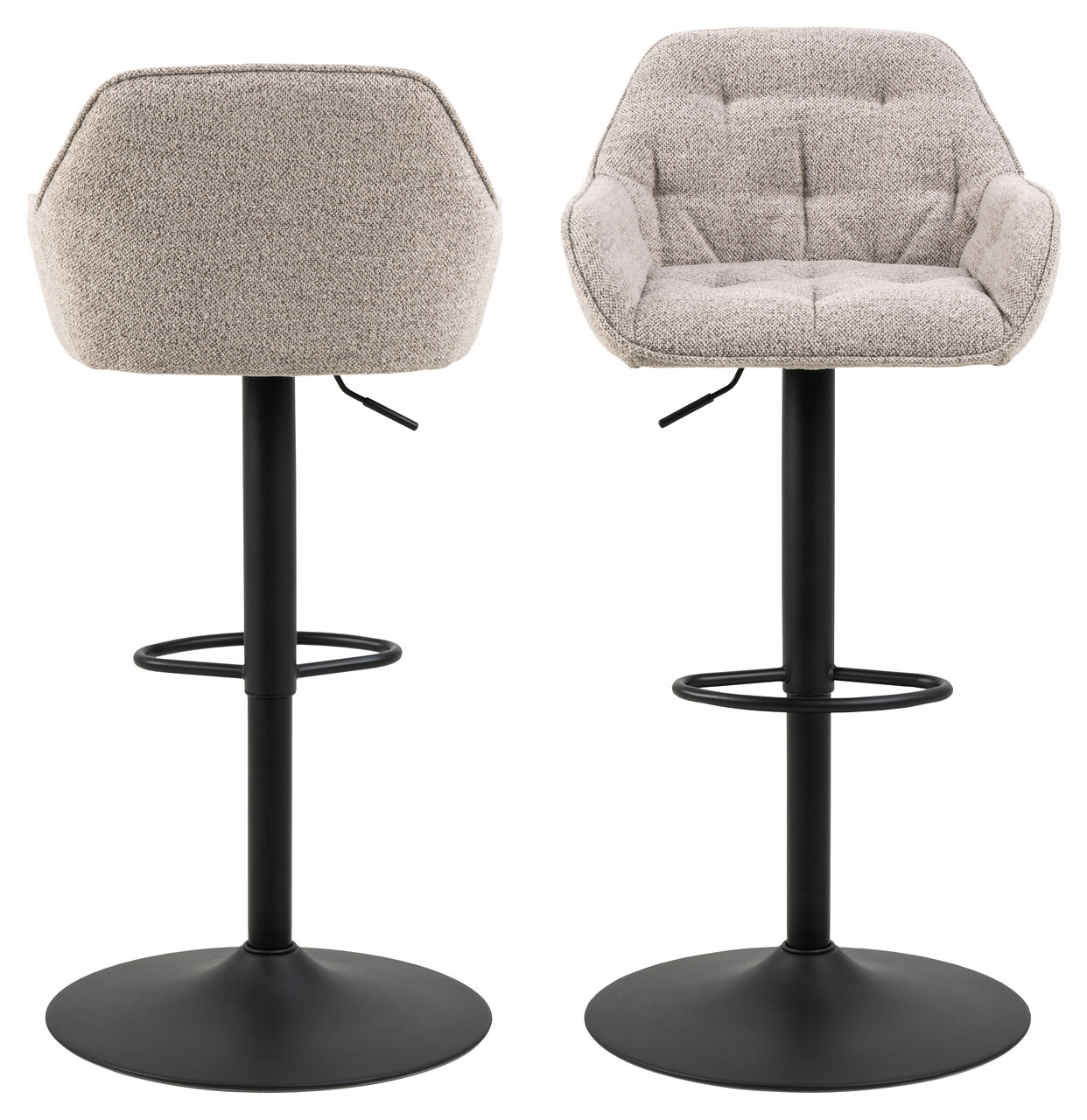 Scaun de bar Brooke, Actona, 52x52x109 cm, rotativ, tesatura Boucle/otel, bej - view 7