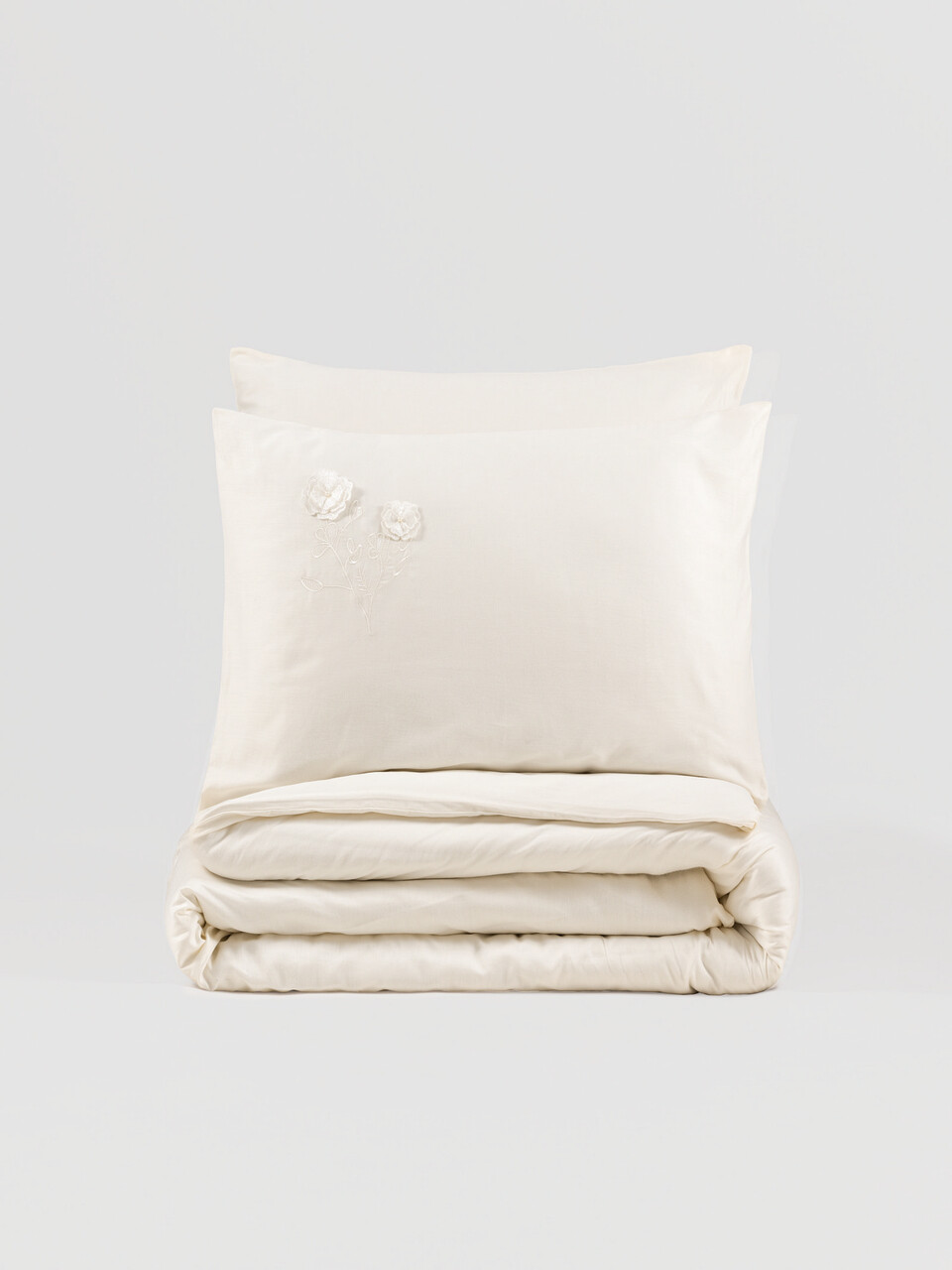 Lenjerie de pat dubla, Pure - Ecru, Cotton Box, Bumbac Satinat