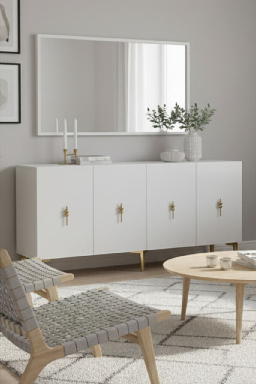 Consola, Hanah Home, Salkım 150, 125x75x32 cm, Alb/Auriu — imaginea 5