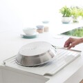 Scurgator vase cu suport tacamuri, Brabantia, SinkSide, 38.5x49x14 cm, aluminiu, gri deschis