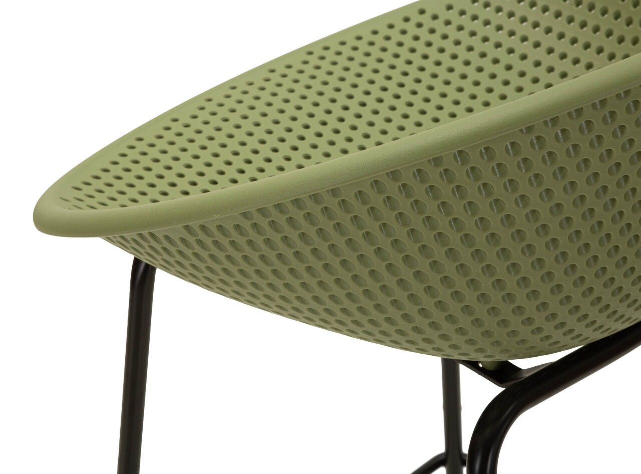 Set 2 scaune de bar, Mauro Ferretti, Ibiza, 50x50x98 cm, utilizare interior / exterior,  plastic/metal, verde/negru - view 5