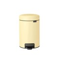 Cos de gunoi cu pedala, Brabantia, NewIcon Mellow Yellow, 3 L, 23.5x16.8x26.4 cm, otel, galben pastel