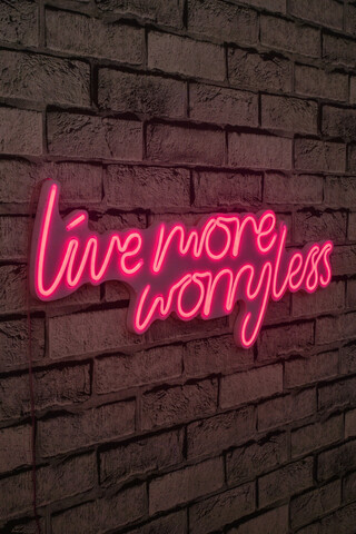 Decoratiune luminoasa led, live more worry less, benzi flexibile de neon, dc 12 v, roz