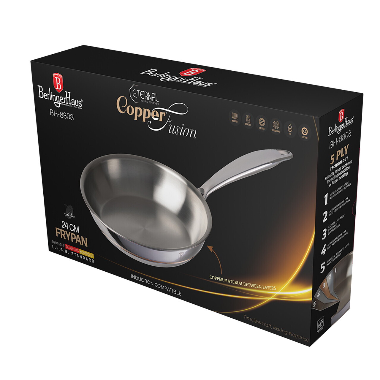 Tigaie Berlinger Haus, Copper Touch, 24 cm, inox, argintiu - imagine 5