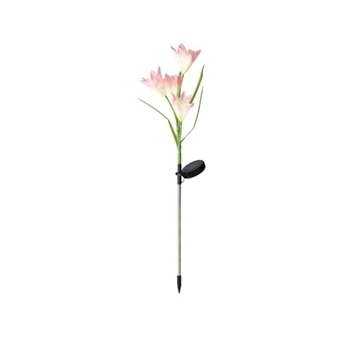 Lampa de gradina Flower, Lumineo, 10×65 cm, 4 led-uri, roz Lumineo