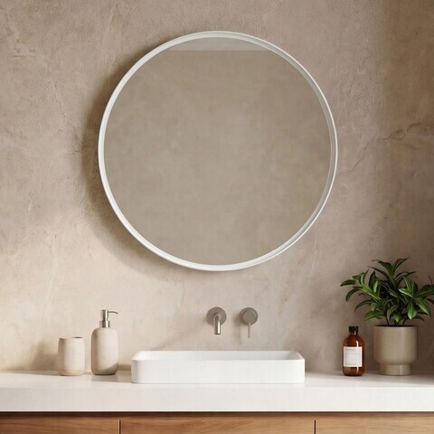Oglinda decorativa, Hanah Home, Moonlight 75 v2, Alb mat