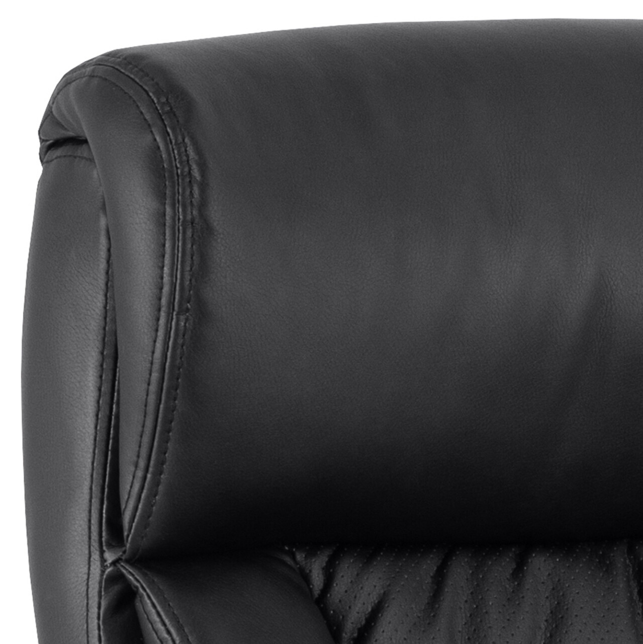 Scaun de birou Benson, Actona, 64.5x83x120 cm, rotativ, piele ecologica/otel, negru - view 2