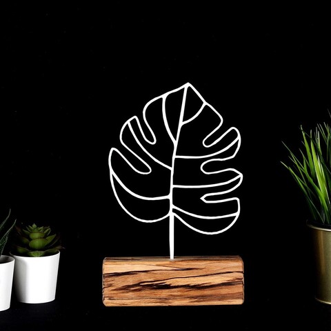Decoratiune, thin leaf, 17x28x3.5 cm, metal, alb
