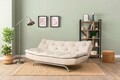 Canapea extensibila cu 3 locuri, Futon, 859FTN2898, Metal , Bej