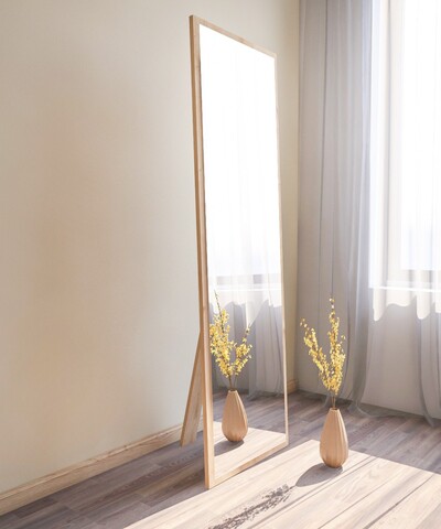 Oglinda decorativa, Siam, Tessa, 50x160x2.2 cm, MDF , Natural