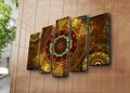 Set 5 tablouri decorative, 5PATK-248, Canvas, 19 x 70 cm, Multicolor