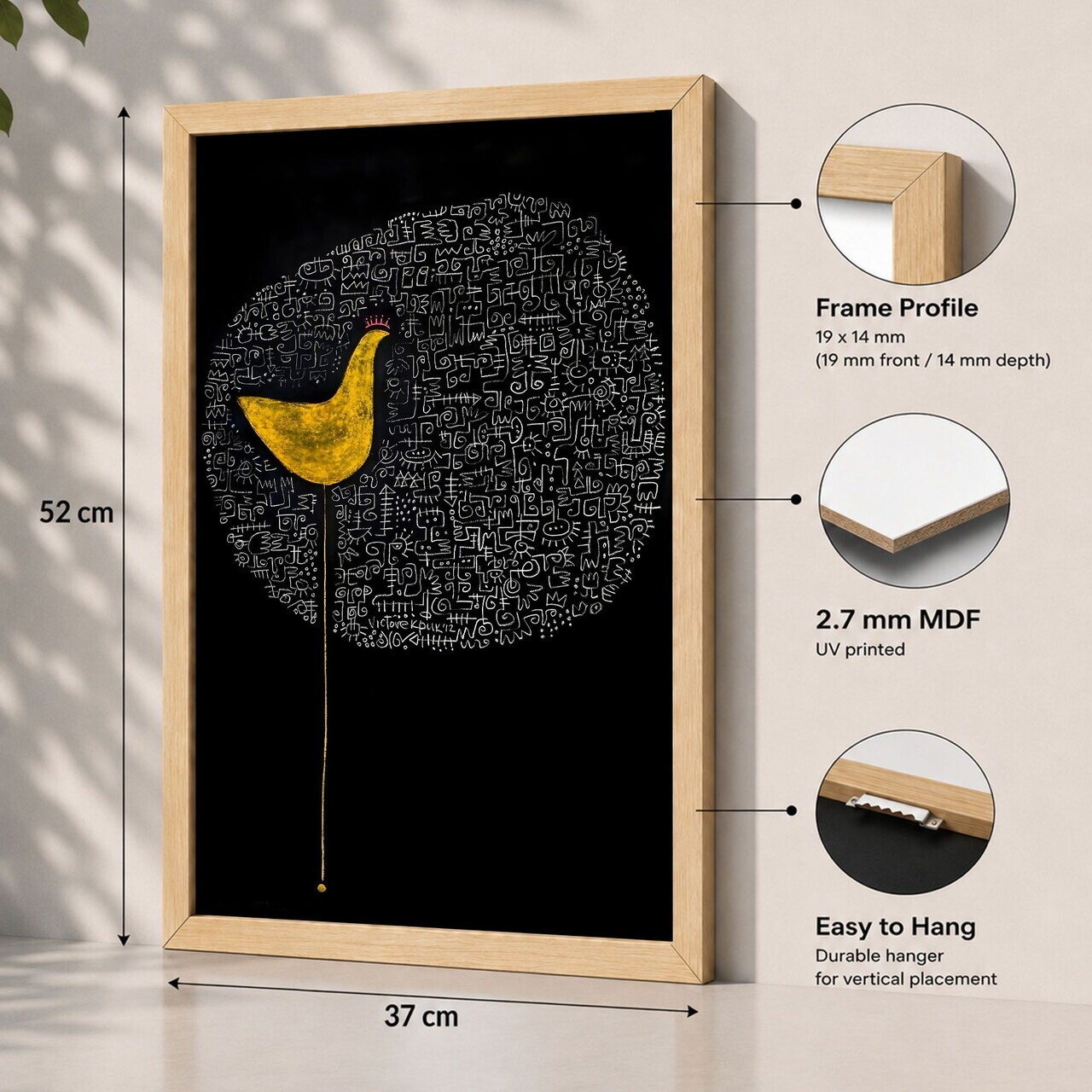 Tablou decorativ, 3752AACT-045, Fundal: 100% MDF (Grosime: 2,7 mm) Vopsire: Imprimare UV, Multicolor — imaginea 2