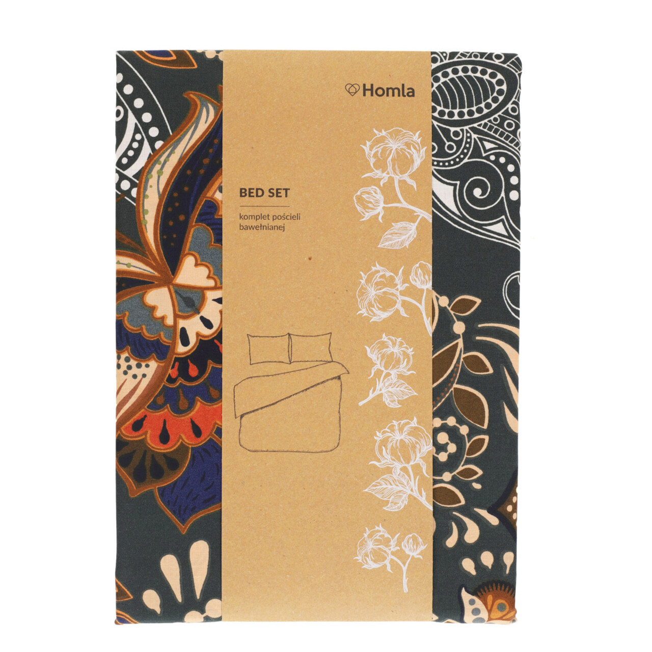 Lenjerie de pat Tapua, Homla, 160x200 cm, 70x80 cm, bumbac, multicolor