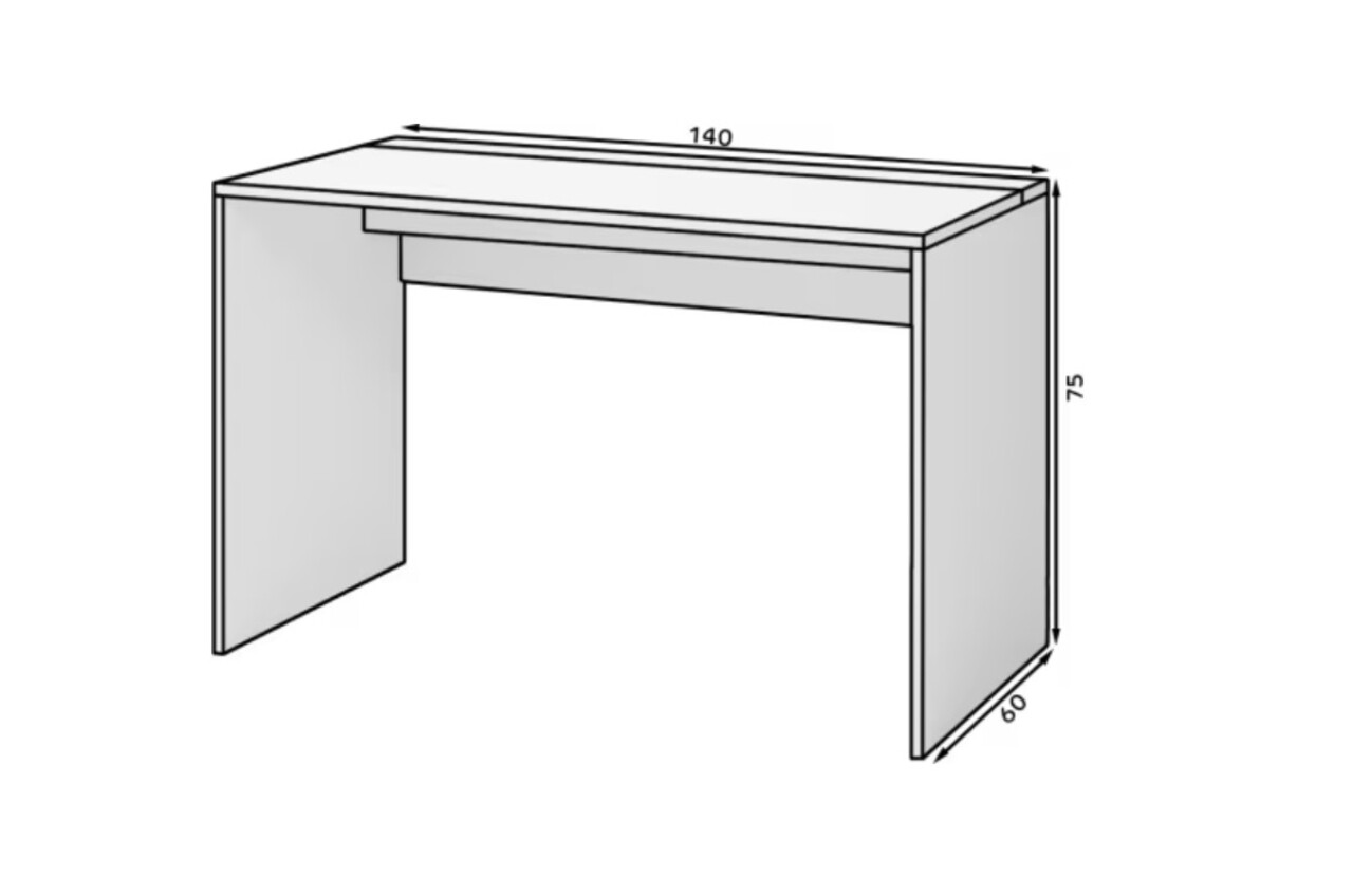 Birou ELTAP, Nevy, 140x60x75 cm, PAL/PVC, alb