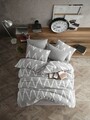 Lenjerie de pat dubla, Olivia - Grey, Eponj Home, 65% bumbac/35% poliester