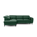 Coltar extensibil stanga 4 locuri ELTAP, LT-35LO, Noble, 255x201x100 cm, lemn/poliester, verde inchis
