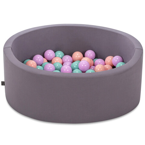 Piscina cu bile, Bubble Pops v14, 150 bile, Ø85 x 30 cm, bumbac/plastic, gri 150