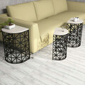 Set masute 3 piese, Hommy Craft, Stil Metal Ferforje, Crem/Negru